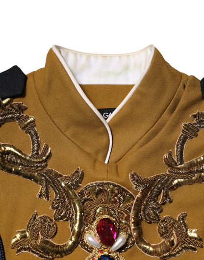 Yellow Crystal Cross Runway Vest Jacket Top