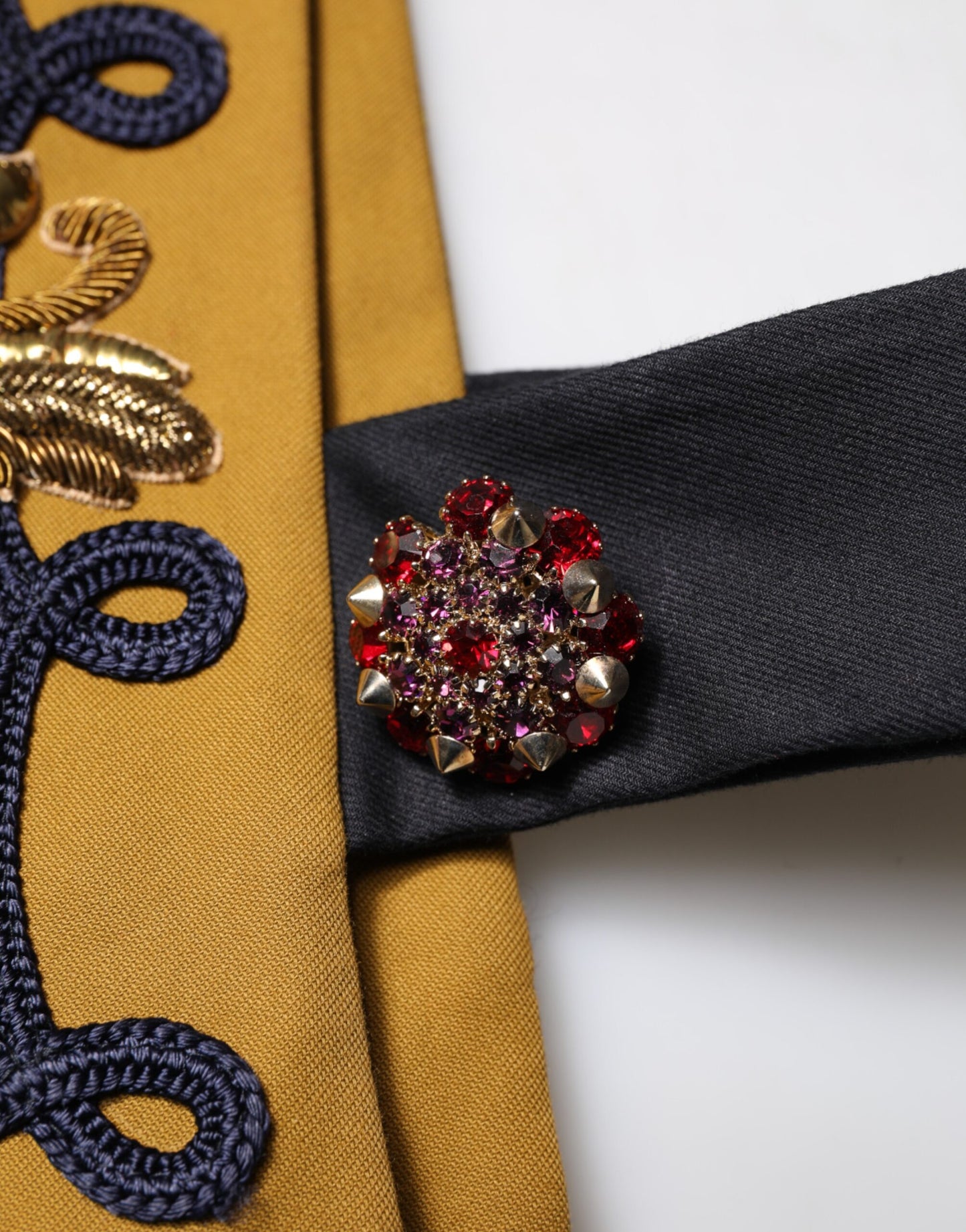 Yellow Crystal Cross Runway Vest Jacket Top