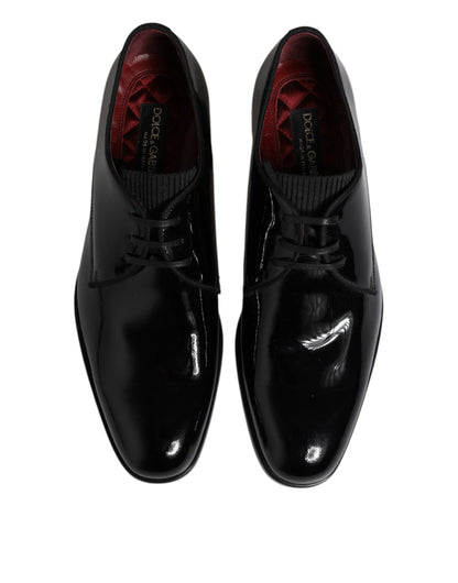 Black Leather Lace Up Men Derby Formal Shoes