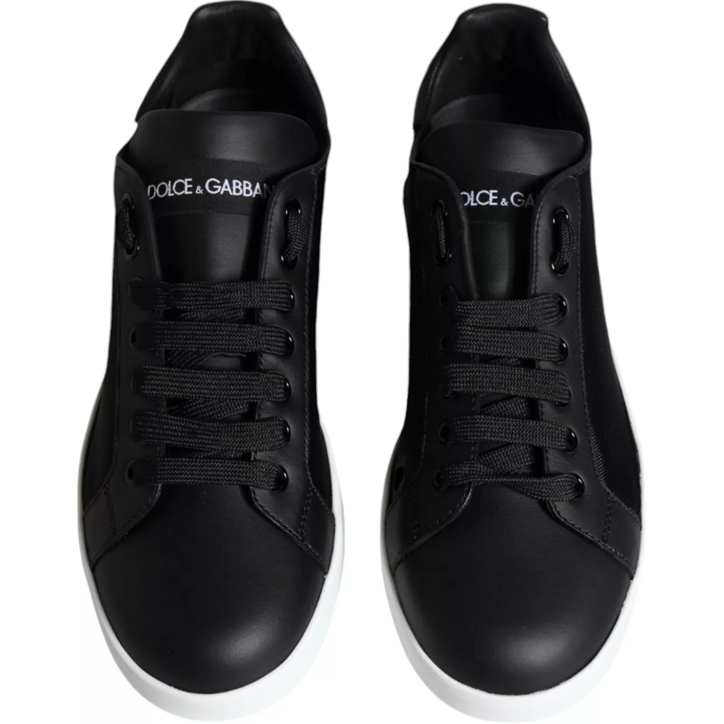 Black Calf Leather Portofino Sneakers Shoes