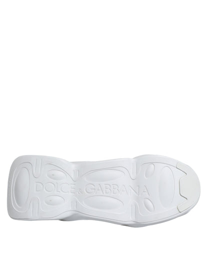 White Silver Slip On Wave Socks Sneakers Shoes