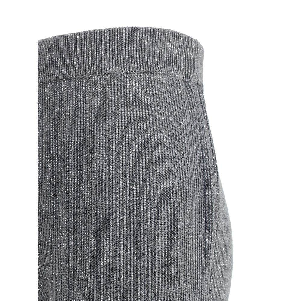 Gray Cotton Casual Pants