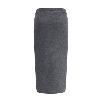 Gray Cashmere Long Skirt
