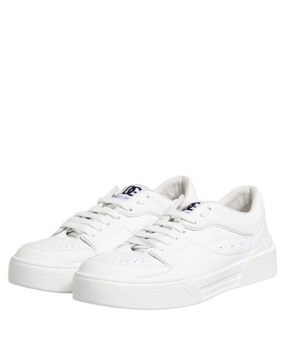 White Miami Leather Low Top Sneakers Shoes