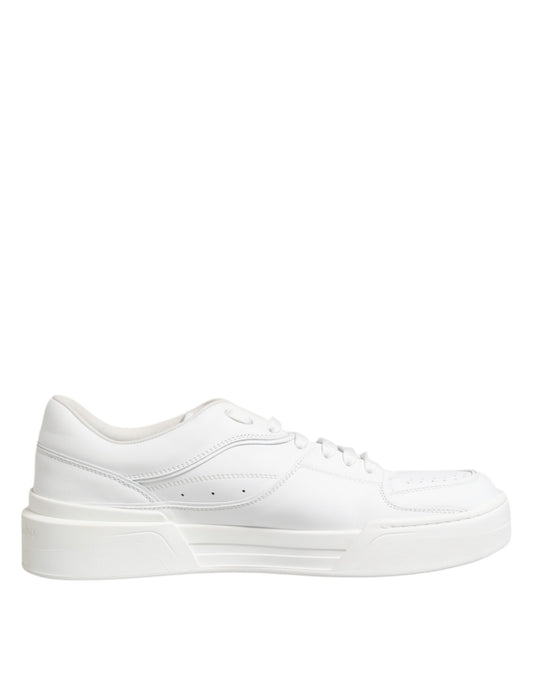 White Miami Leather Low Top Sneakers Shoes