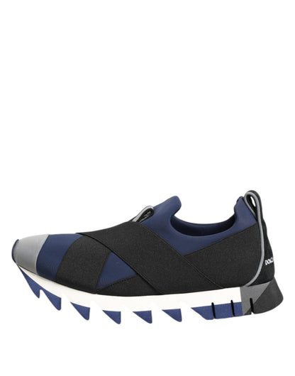 Blue Black Slip On Low Top Men Sneakers Shoes
