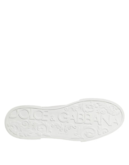 White Blue Crown Low Top Sneakers Shoes