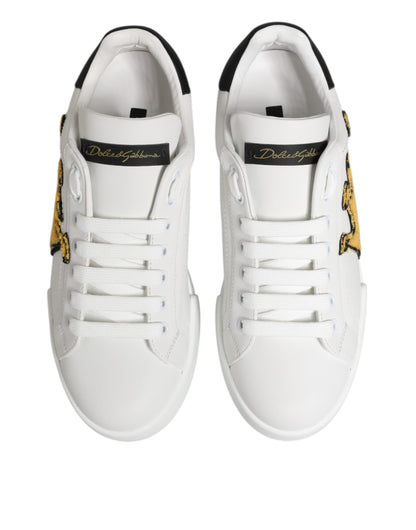 White Crown Patch Portofino Men Sneakers Shoes