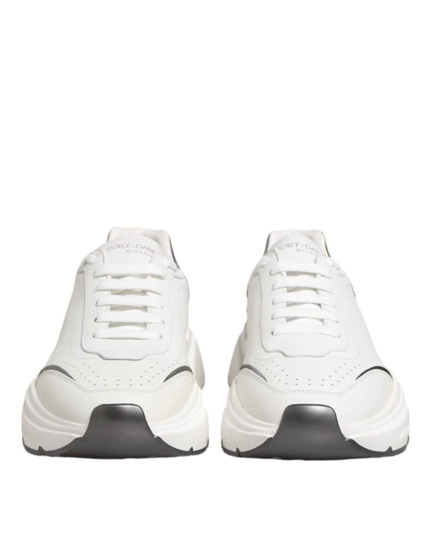 White Silver DAYMASTER Leather Sneakers Shoes