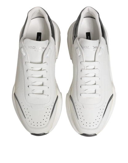 White Silver DAYMASTER Leather Sneakers Shoes