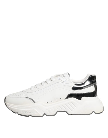 White Silver DAYMASTER Leather Sneakers Shoes