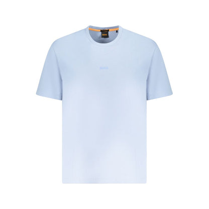 Blue Cotton Men T-Shirt