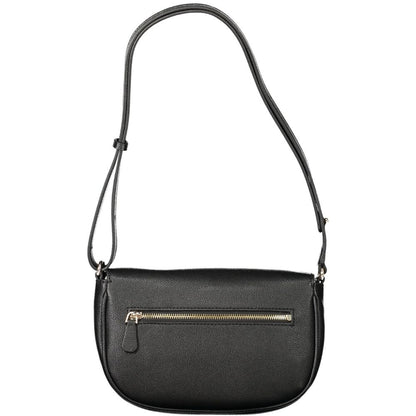 Black Polyethylene Women Handbag