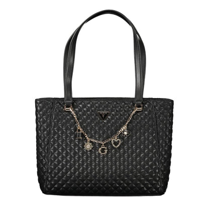 Black Polyethylene Women Handbag