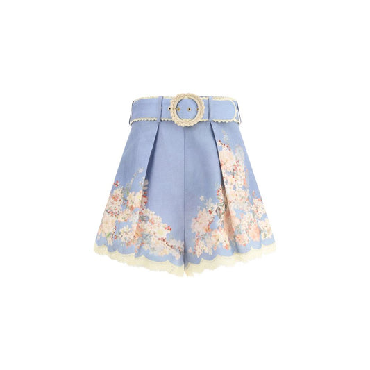 Light Blue Linen Bermuda Shorts