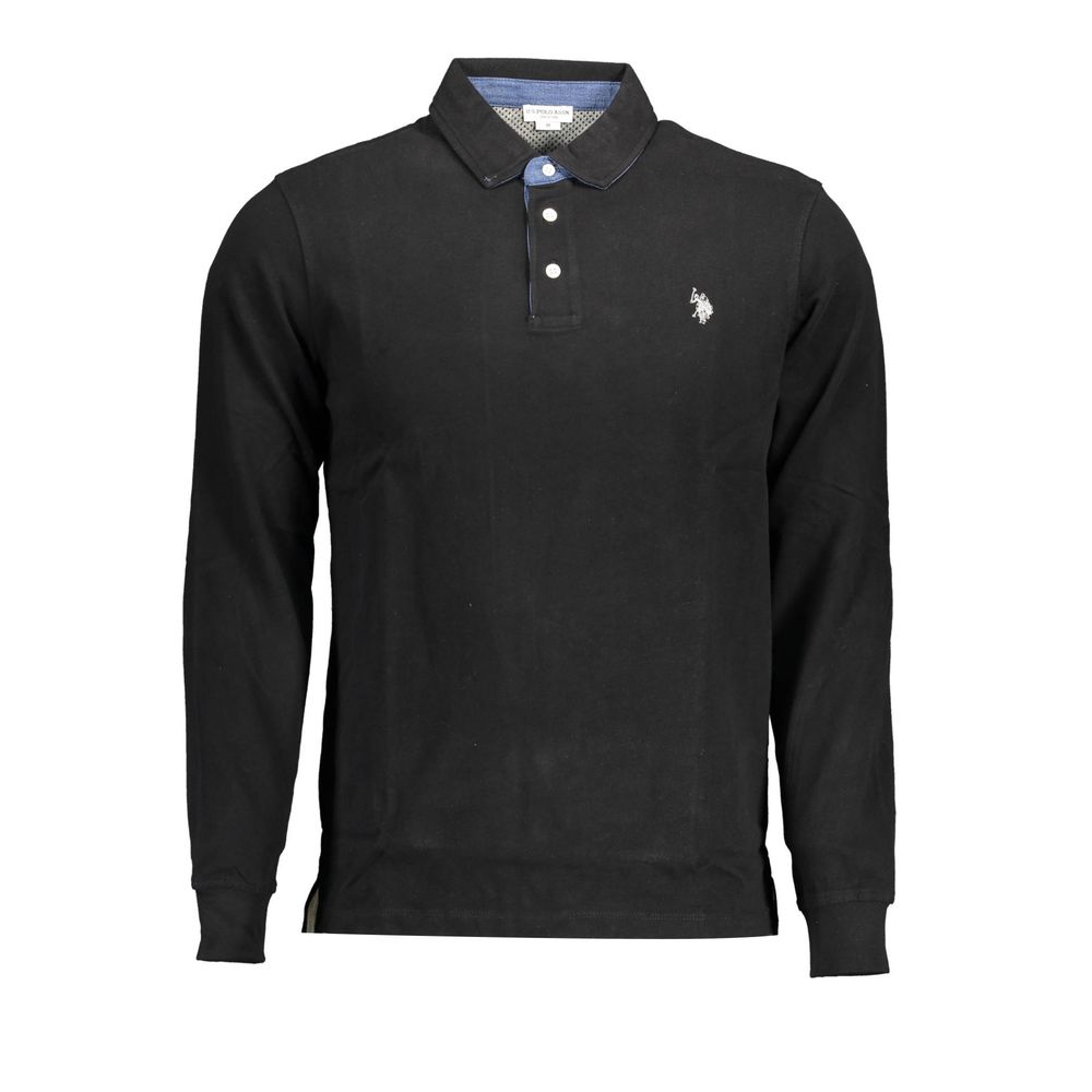 Black Cotton Polo Shirt