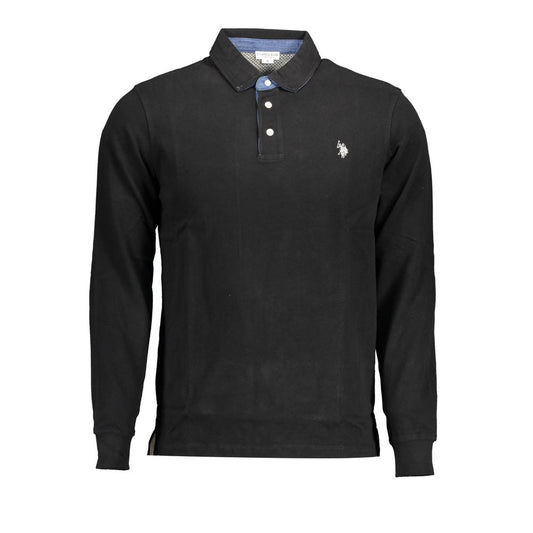 Black Cotton Polo Shirt
