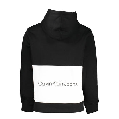 Black Polyester Men Sweater with Hood