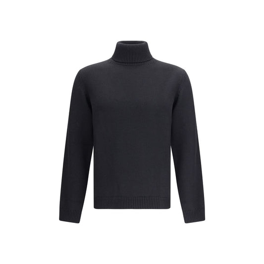 Black Merino Wool Turtleneck