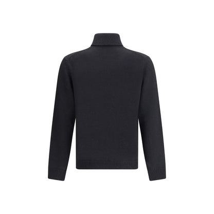 Black Merino Wool Turtleneck
