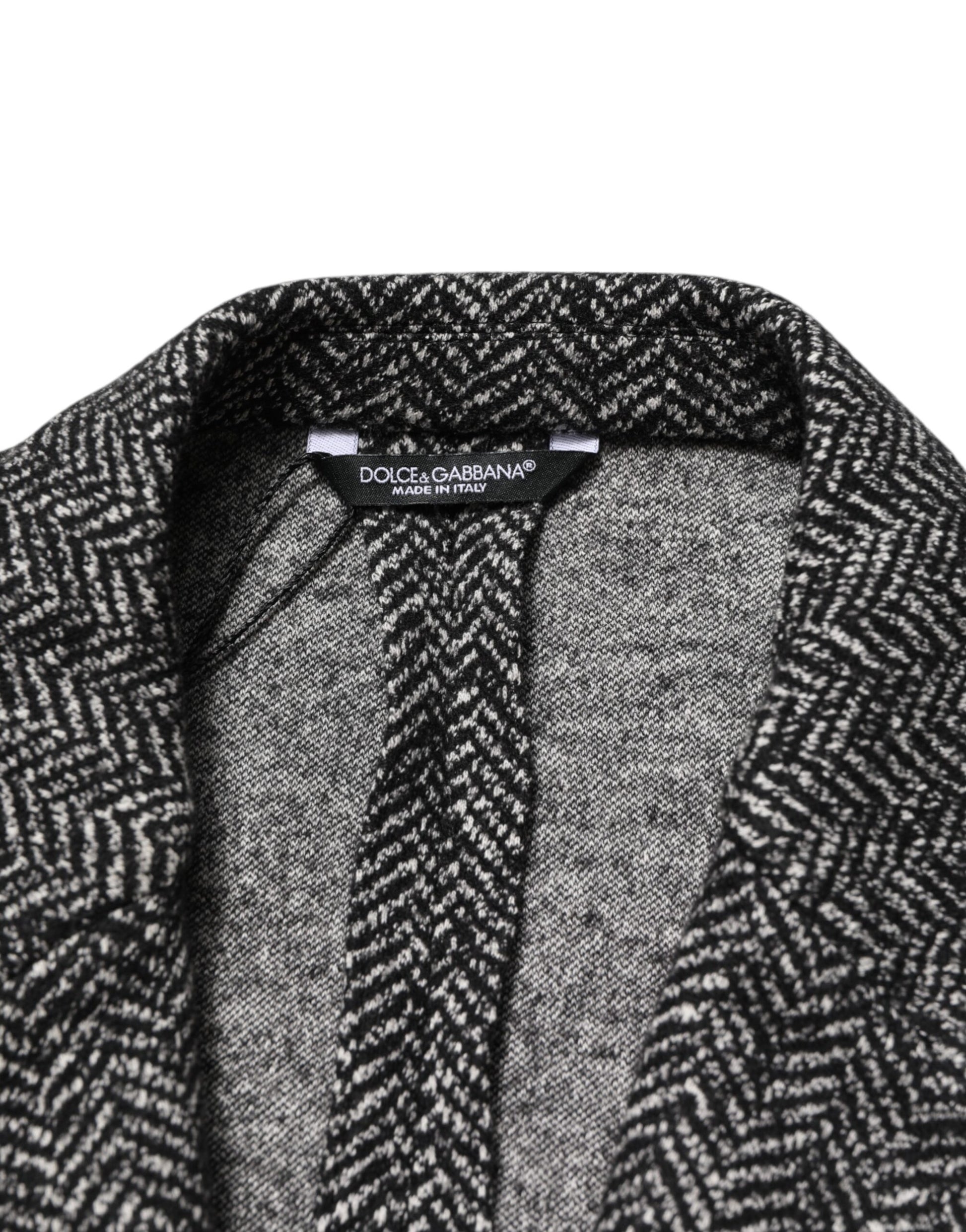 Black White Double Breasted Men Suit Blazer