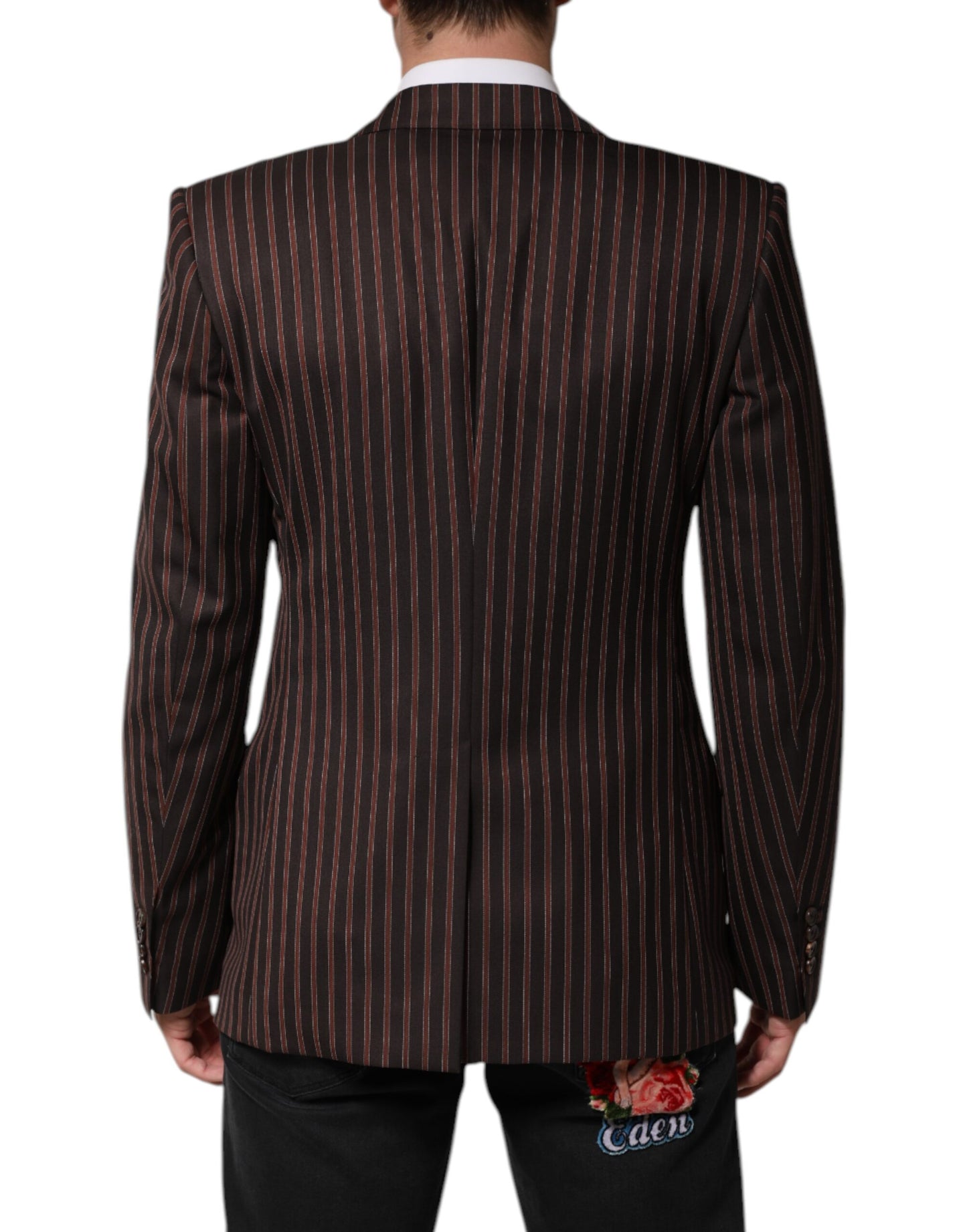 Black Brown Stripe Single Breasted Blazer