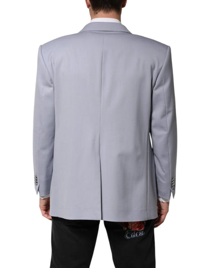 Gray Wool Single Breasted Men Suit Blazer