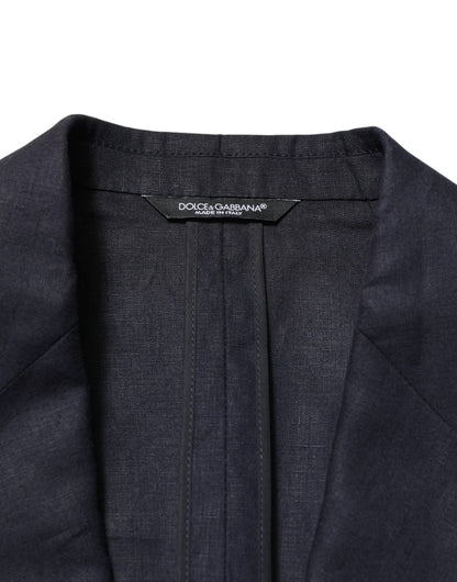 Dark Blue Single Breasted Men Suit Blazer