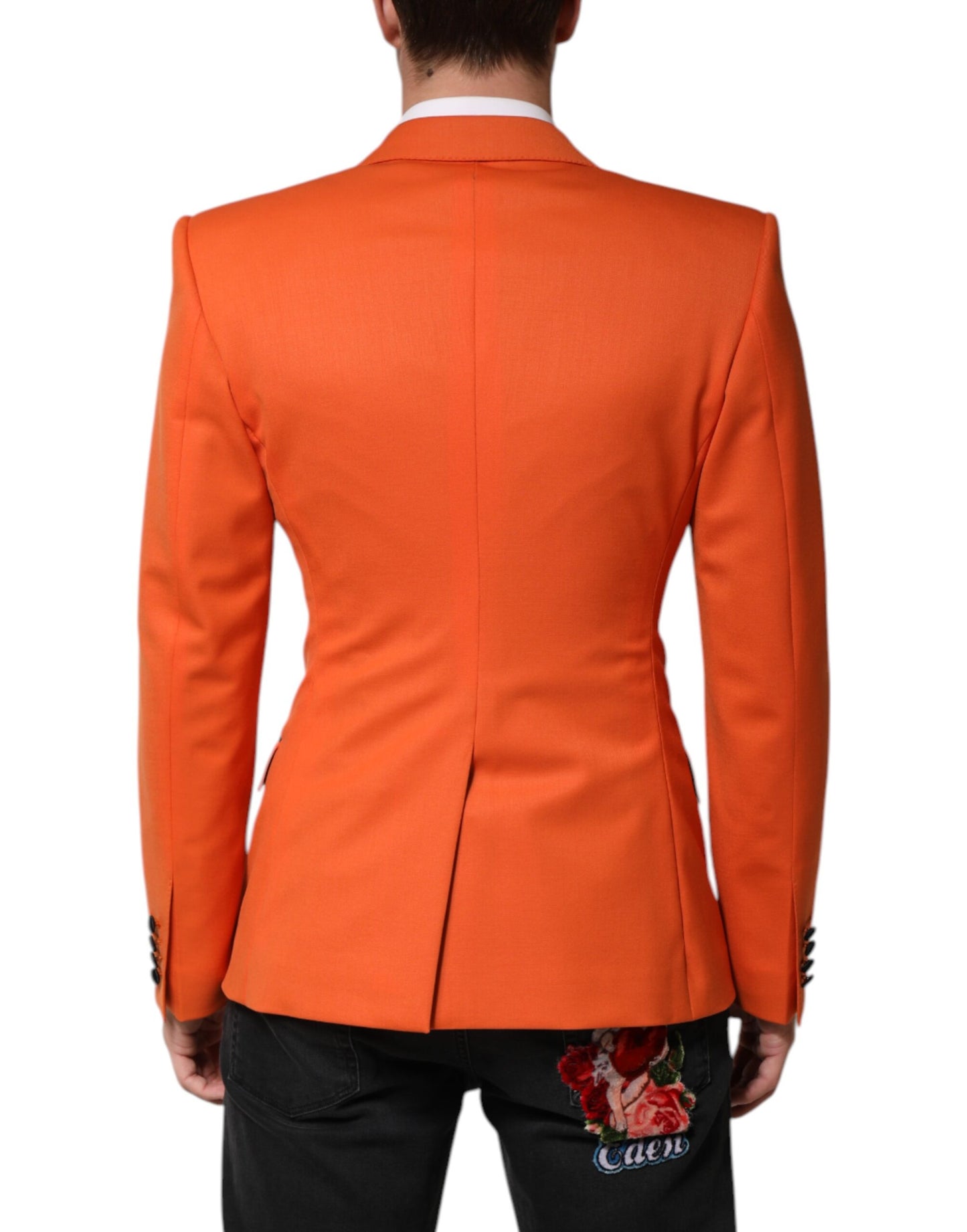 Orange SICILIA Double Breasted Coat Blazer