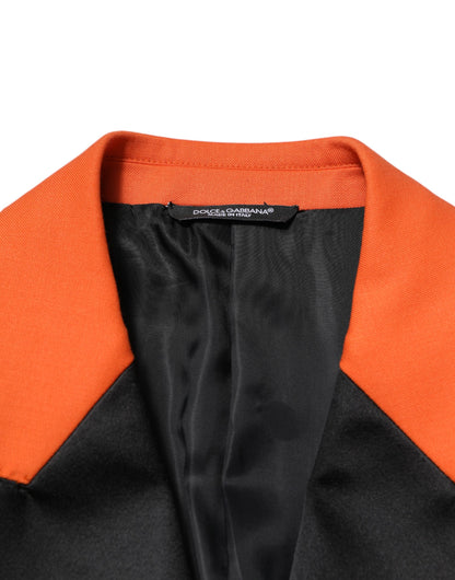 Orange SICILIA Double Breasted Coat Blazer