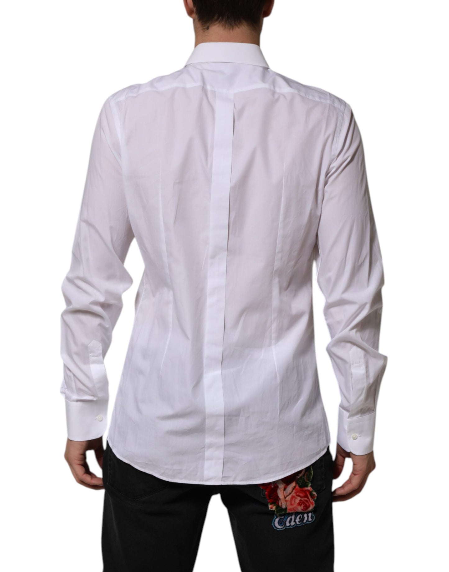 White Bib Cotton Poplin GOLD Men Formal Shirt