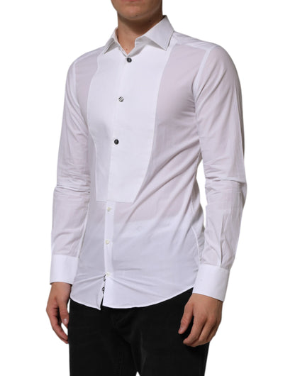 White Bib Cotton Poplin GOLD Men Formal Shirt