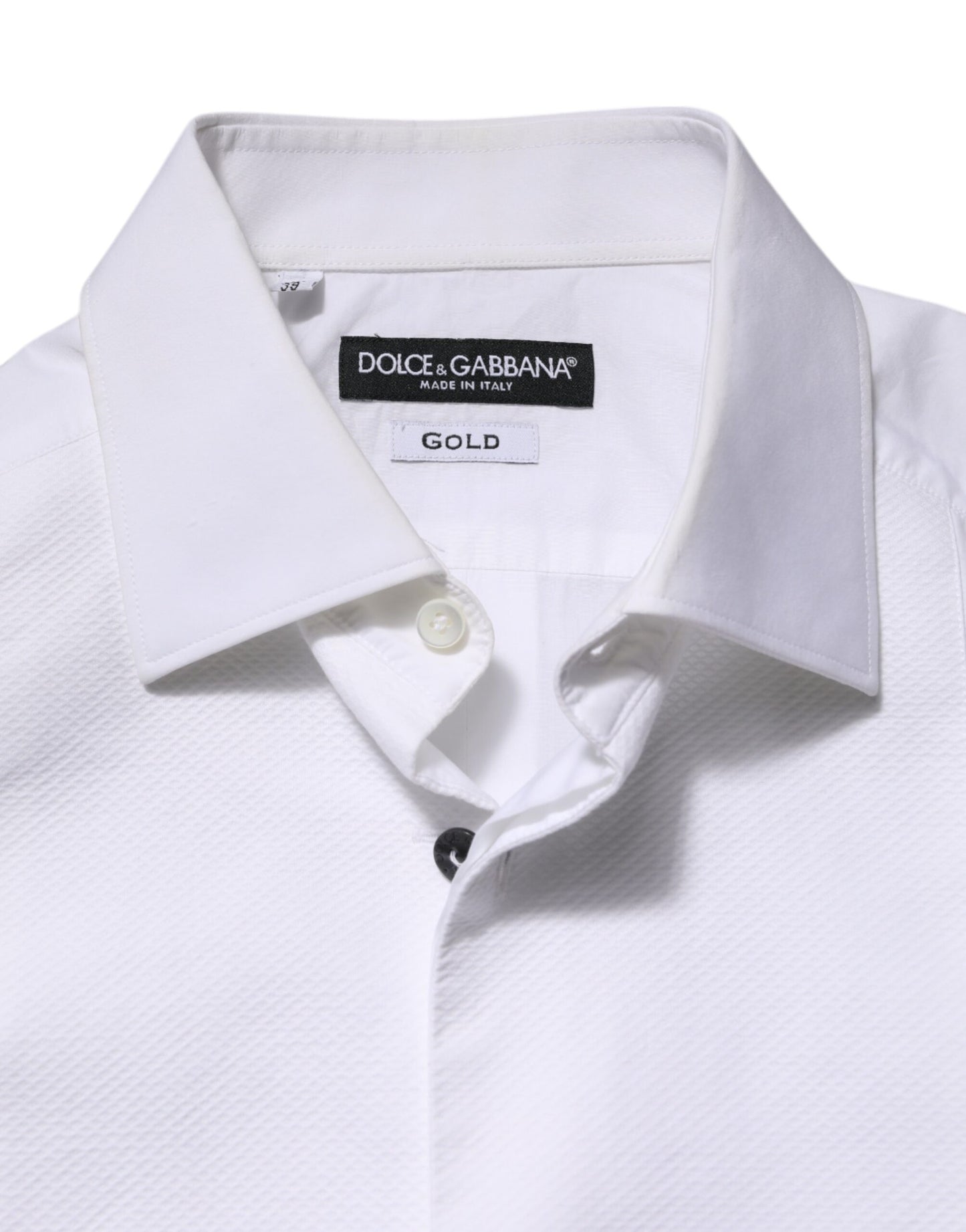 White Bib Cotton Poplin GOLD Men Formal Shirt
