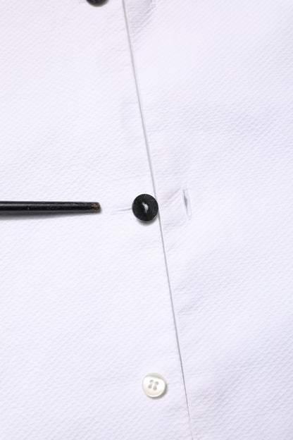 White Bib Cotton Poplin GOLD Men Formal Shirt