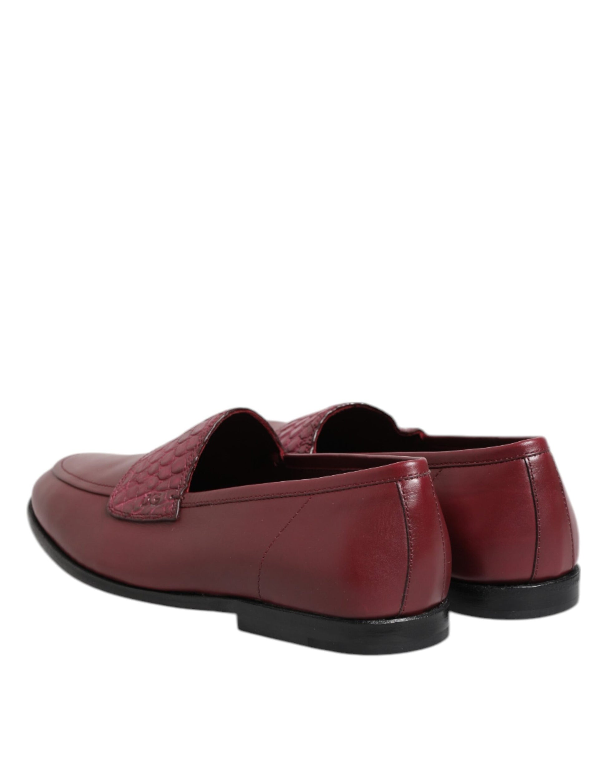 Burgundy Leather Formal Slip On Shoes