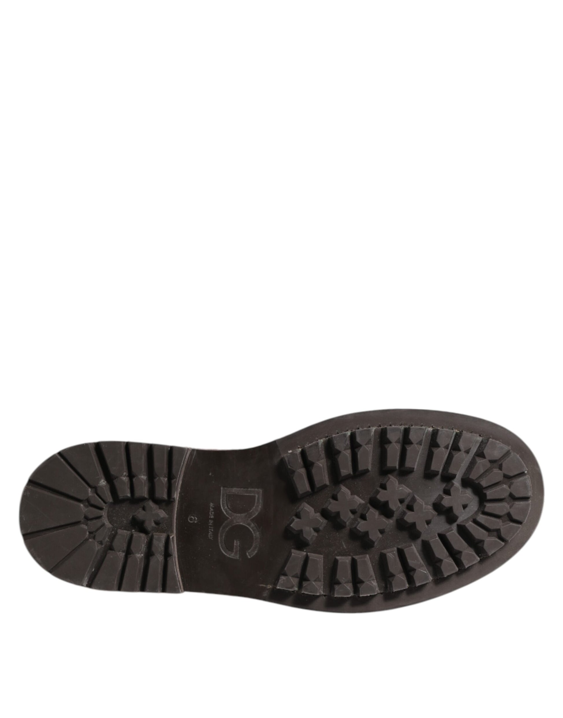 Brown Leather Distressed Brogue Lace Up Shoes