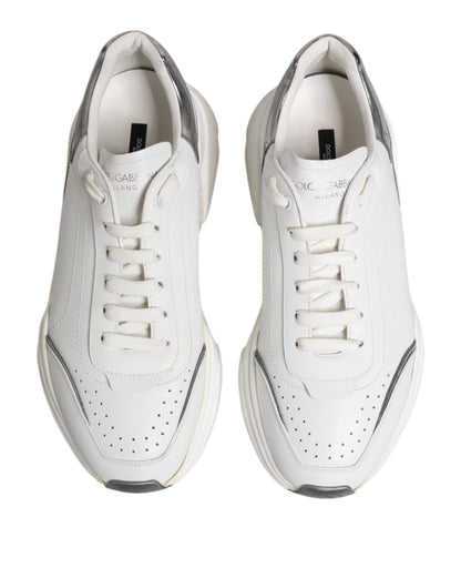 White Daymaster Leather Low Top Sneakers Shoes