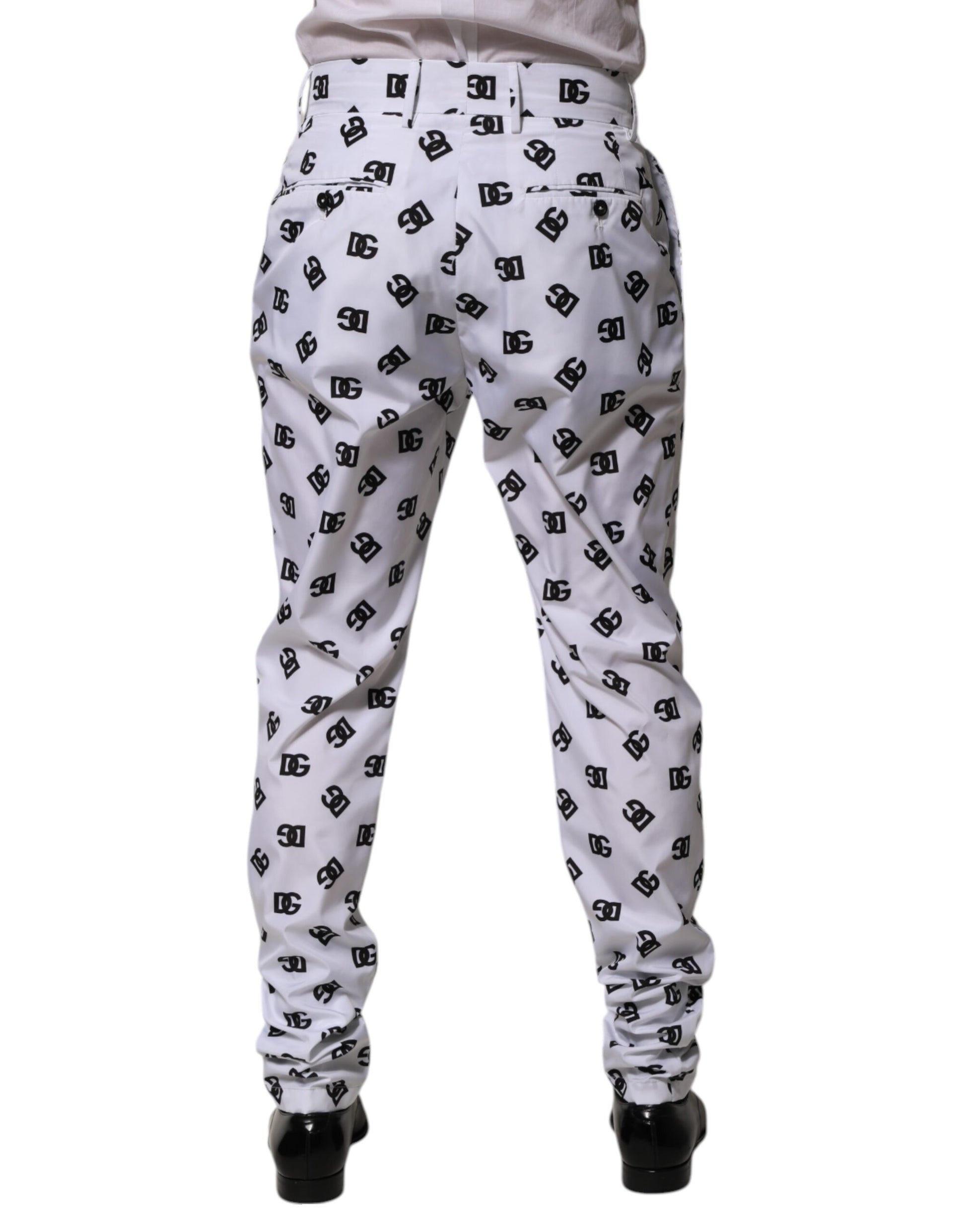 White Logo Cotton Skinny Denim Trouser Pants