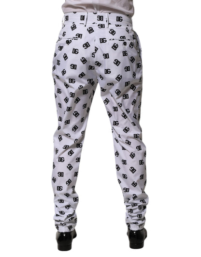 White Logo Cotton Skinny Denim Trouser Pants