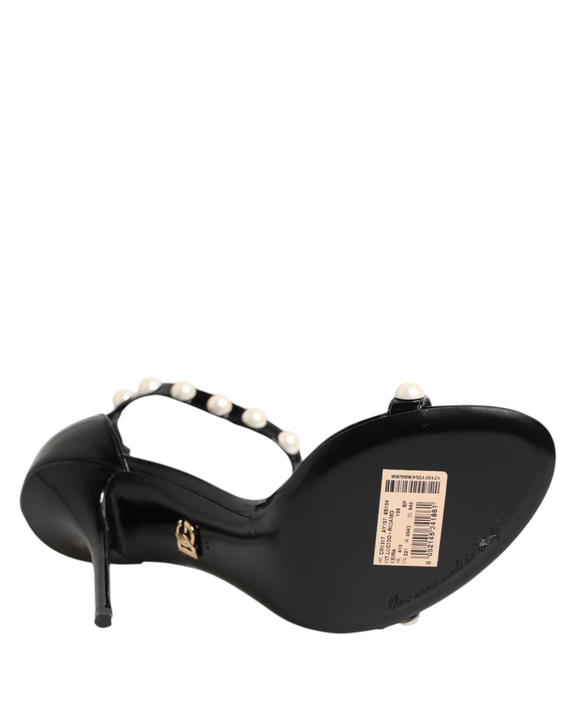 Black KEIRA Pearl Embellished Sandals Shoes