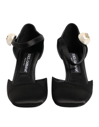 Black Leather Logo Ankle Strap Sandals Shoes