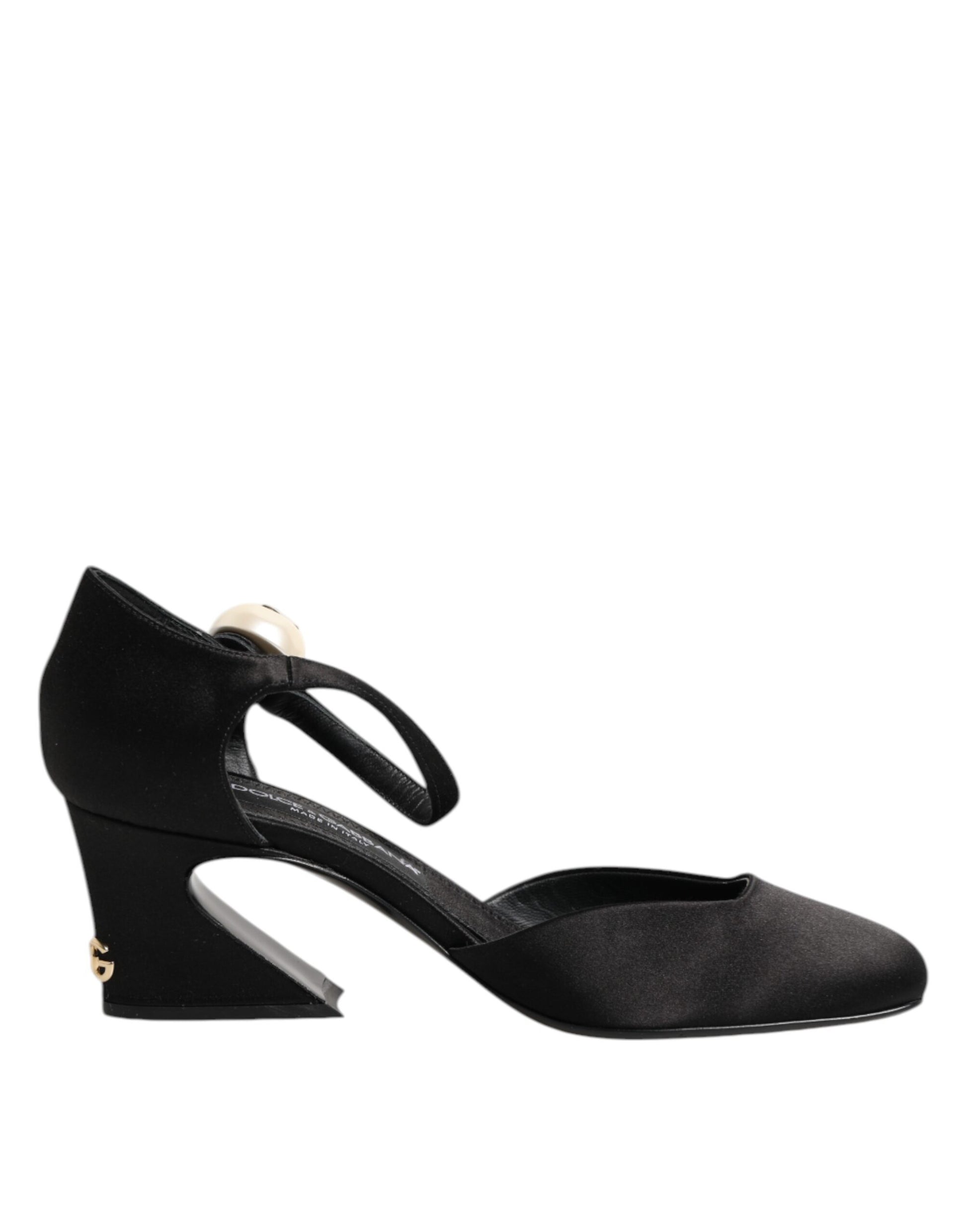 Black Leather Logo Ankle Strap Sandals Shoes