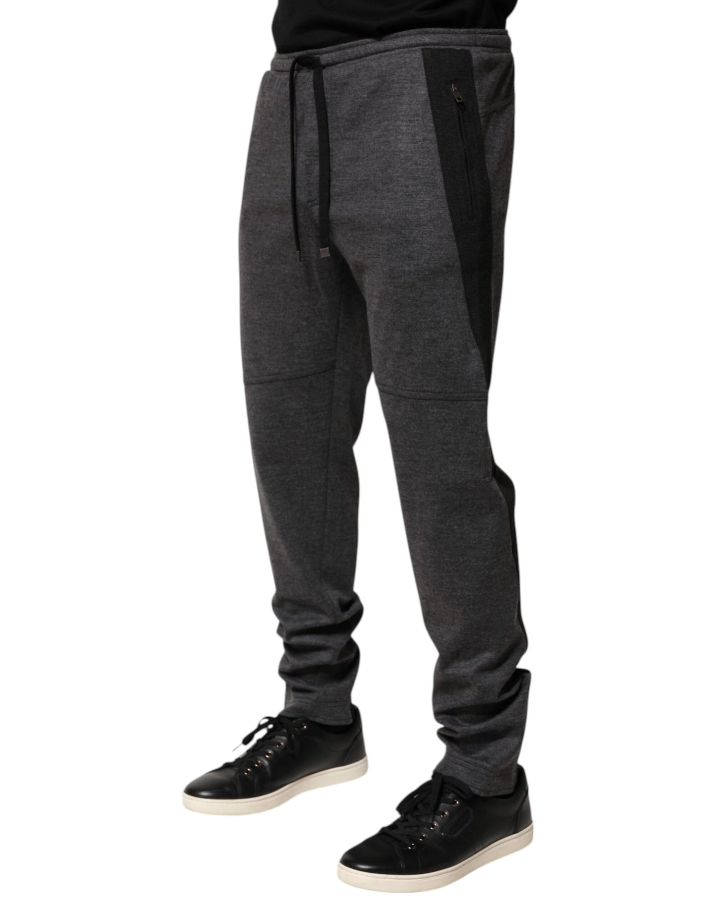Gray Black Wool Blend Jogger Sweatpants  Pants