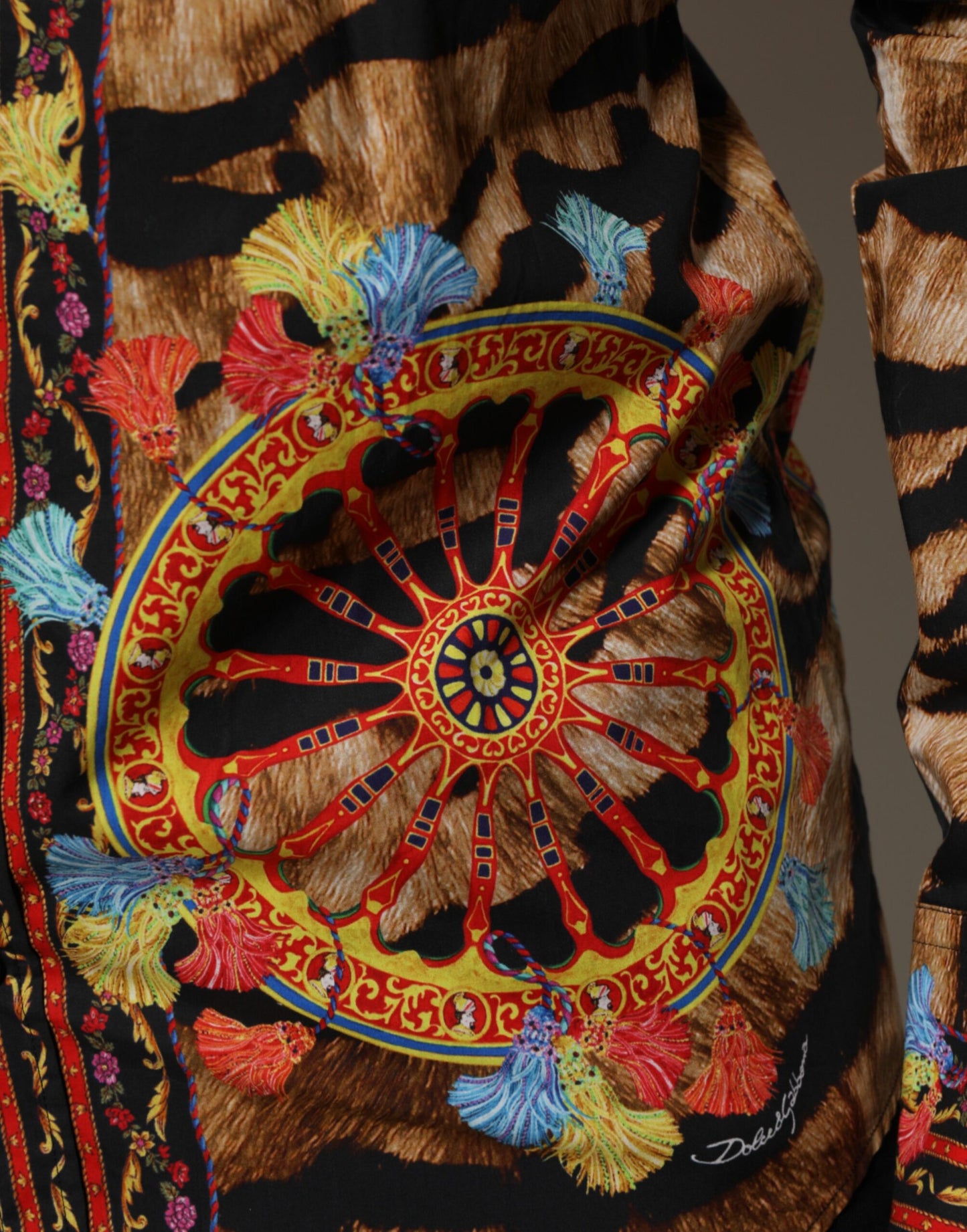 GOLD Cotton Tiger Carretto Long Sleeve Shirt