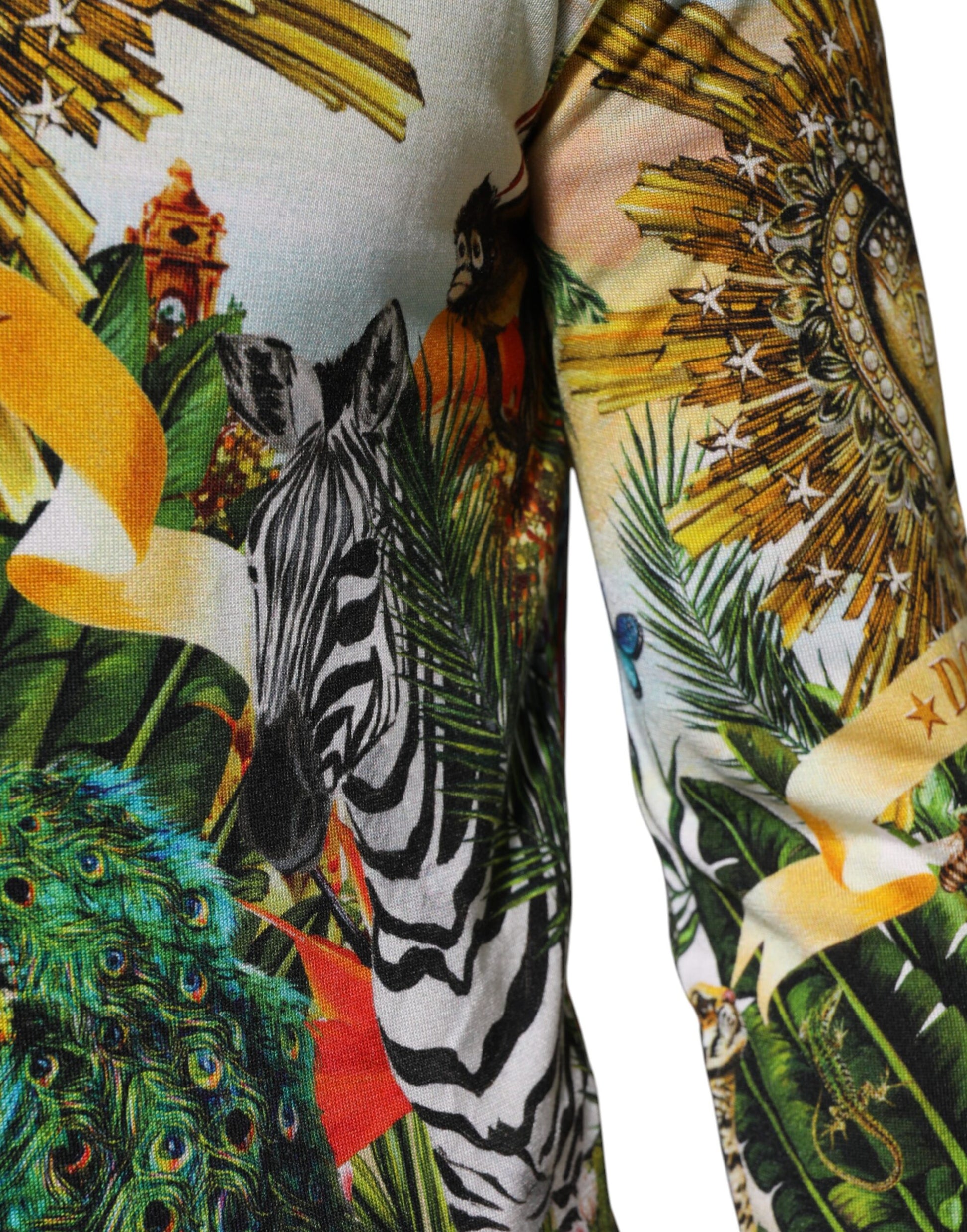 Tropical Heart Crown Silk Pullover Sweater