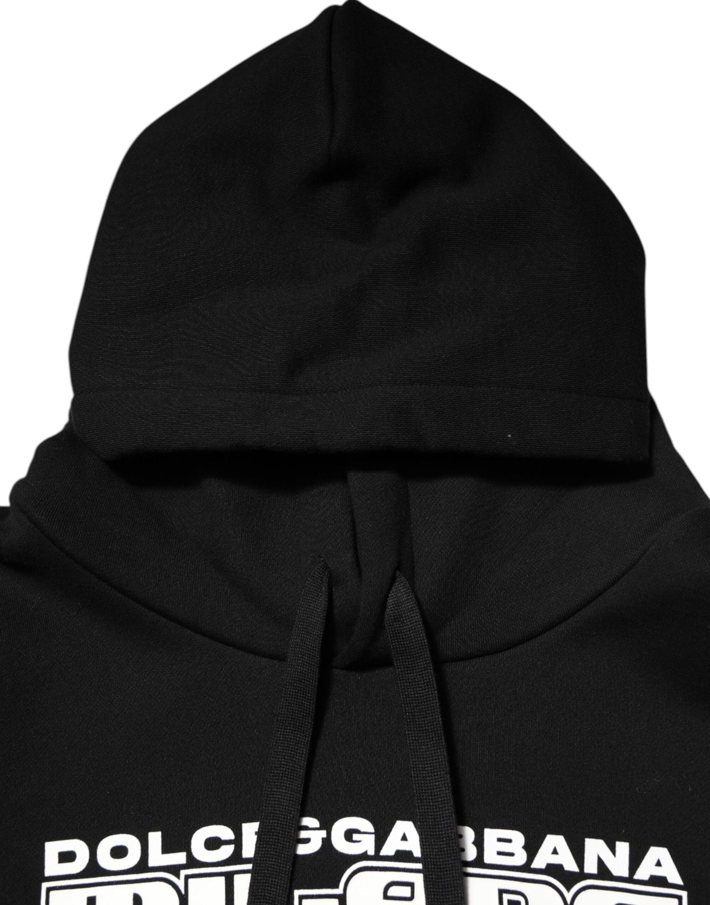 Black Cotton DG Milano Logo Print Hoodie Sweater