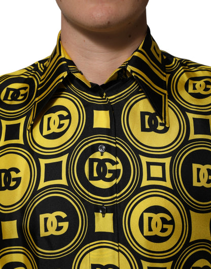 Yellow Silk Silver DG Logo Geometric T-shirt