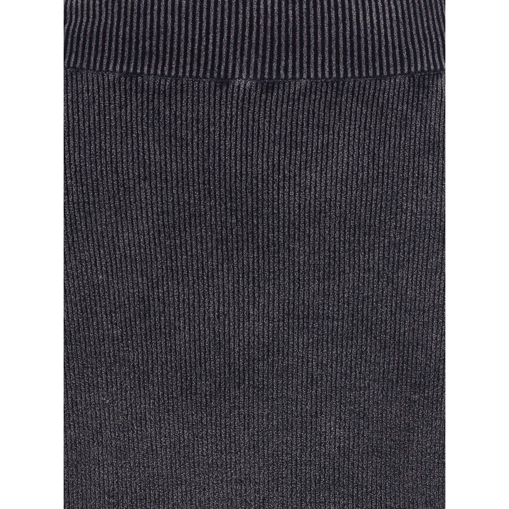 Gray Cotton Mini Skirt