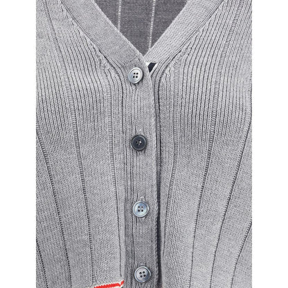 Gray Fleece Wool Cardigan