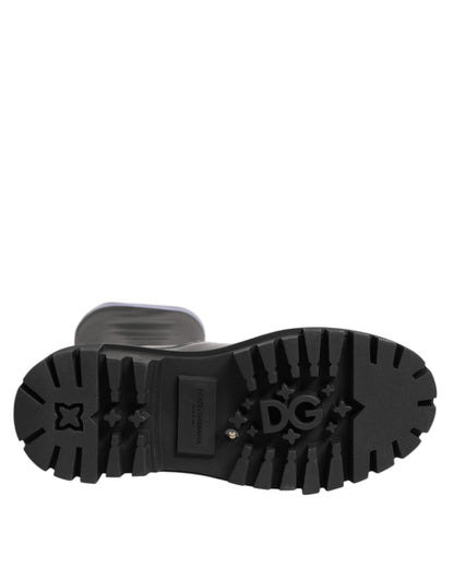 Black White Polyester Socks High Boots Shoes